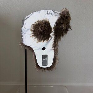 Vintage Baby GAP Trapper Hat Faux Fur Lined Hi-Vis 3M XS/S Reflective Winter
